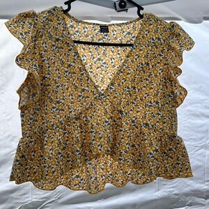 Yellow flower crop top